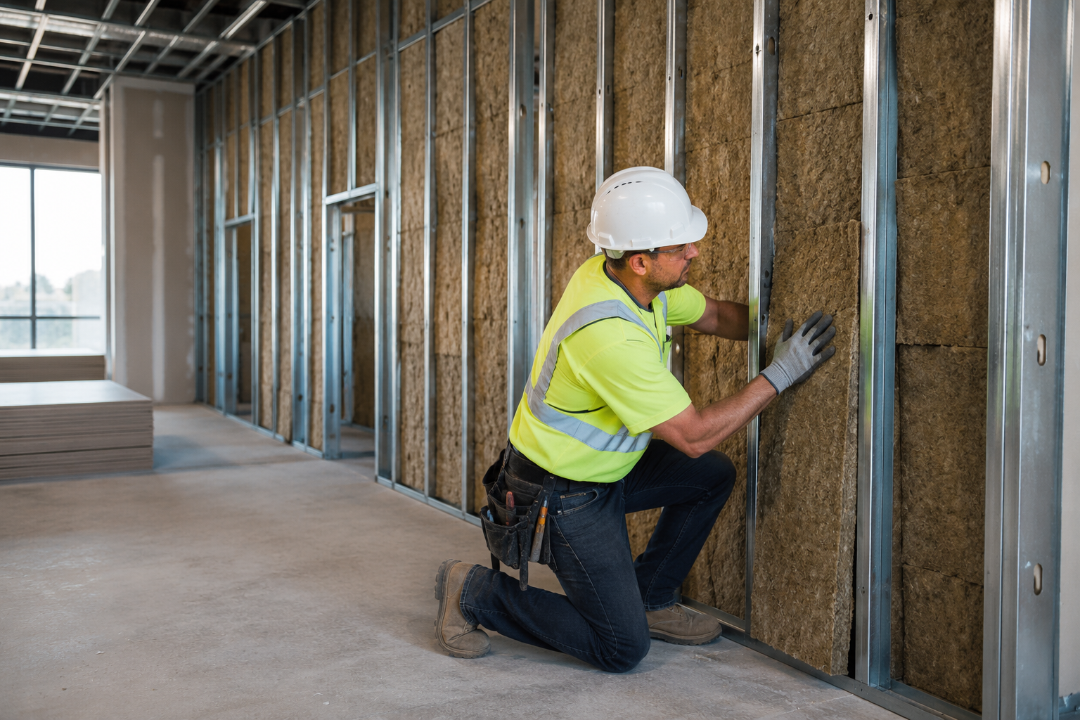 Installation of high-performance insulation batts in a wall cavity