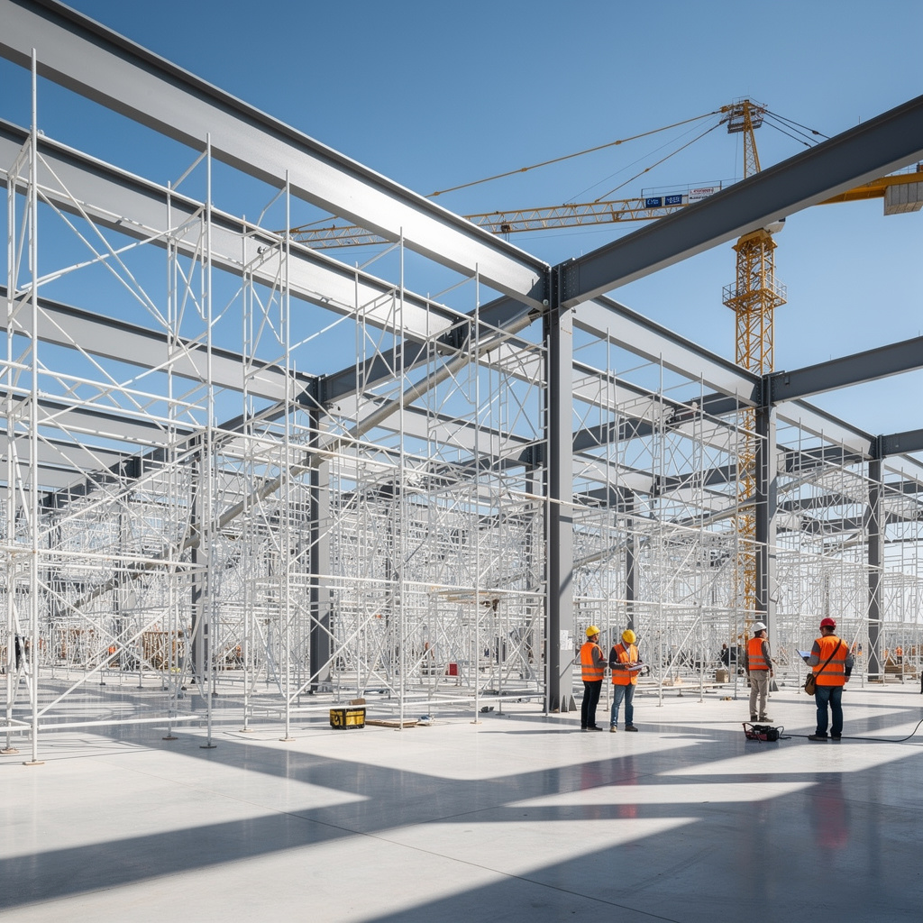 Commercial metal stud framing installation