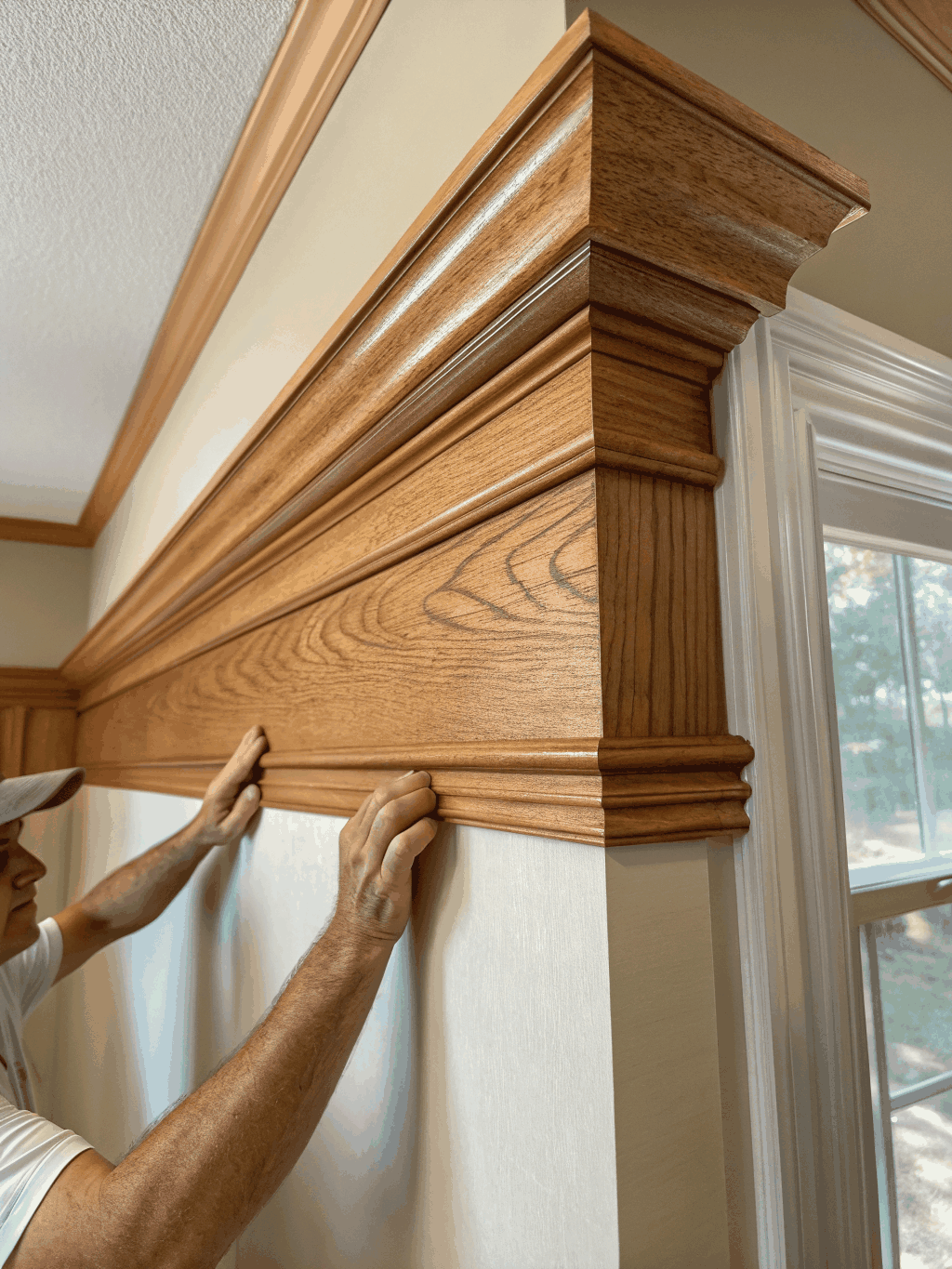 Completed interior renovation featuring custom trim and fresh paint
