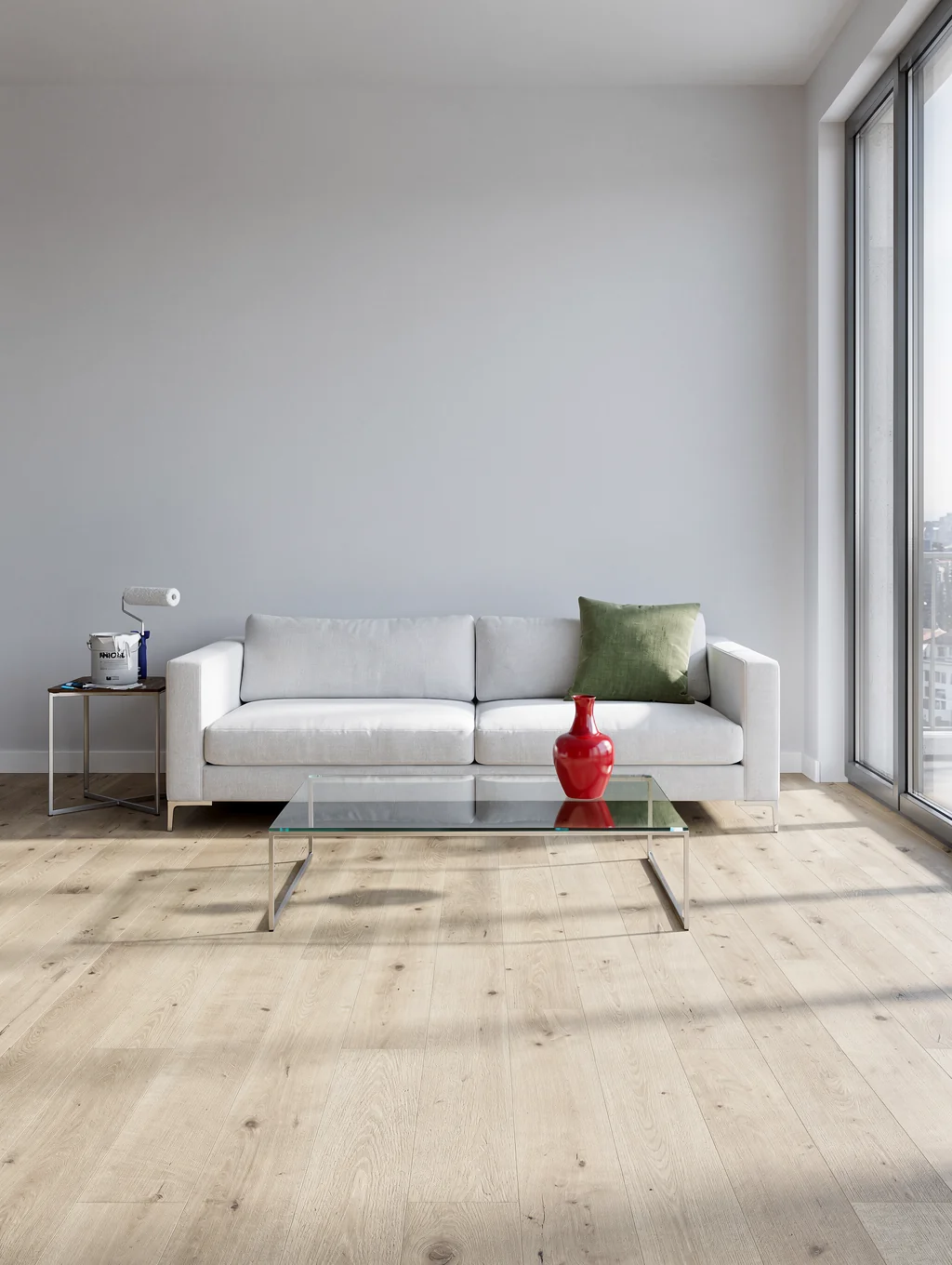 Modern interior architectural space with smooth professional paint finish and clean lines